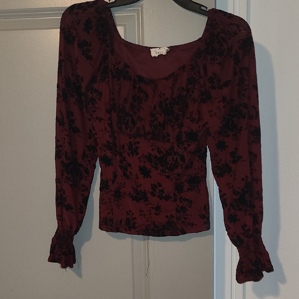 Elegant Black Floral Women's Top